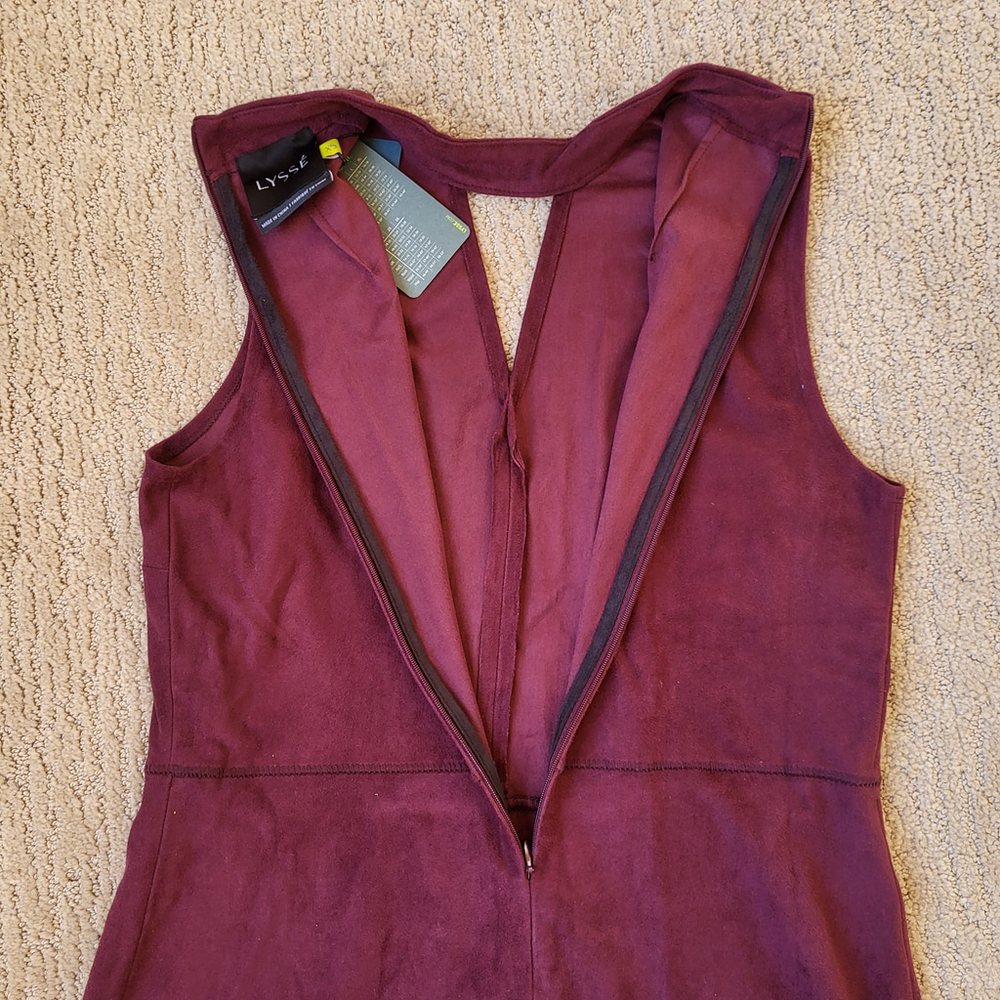 Lysse Burgundy Sleeveless Mock Neck Mini Dress Size XSmall New - Picture 7 of 12
